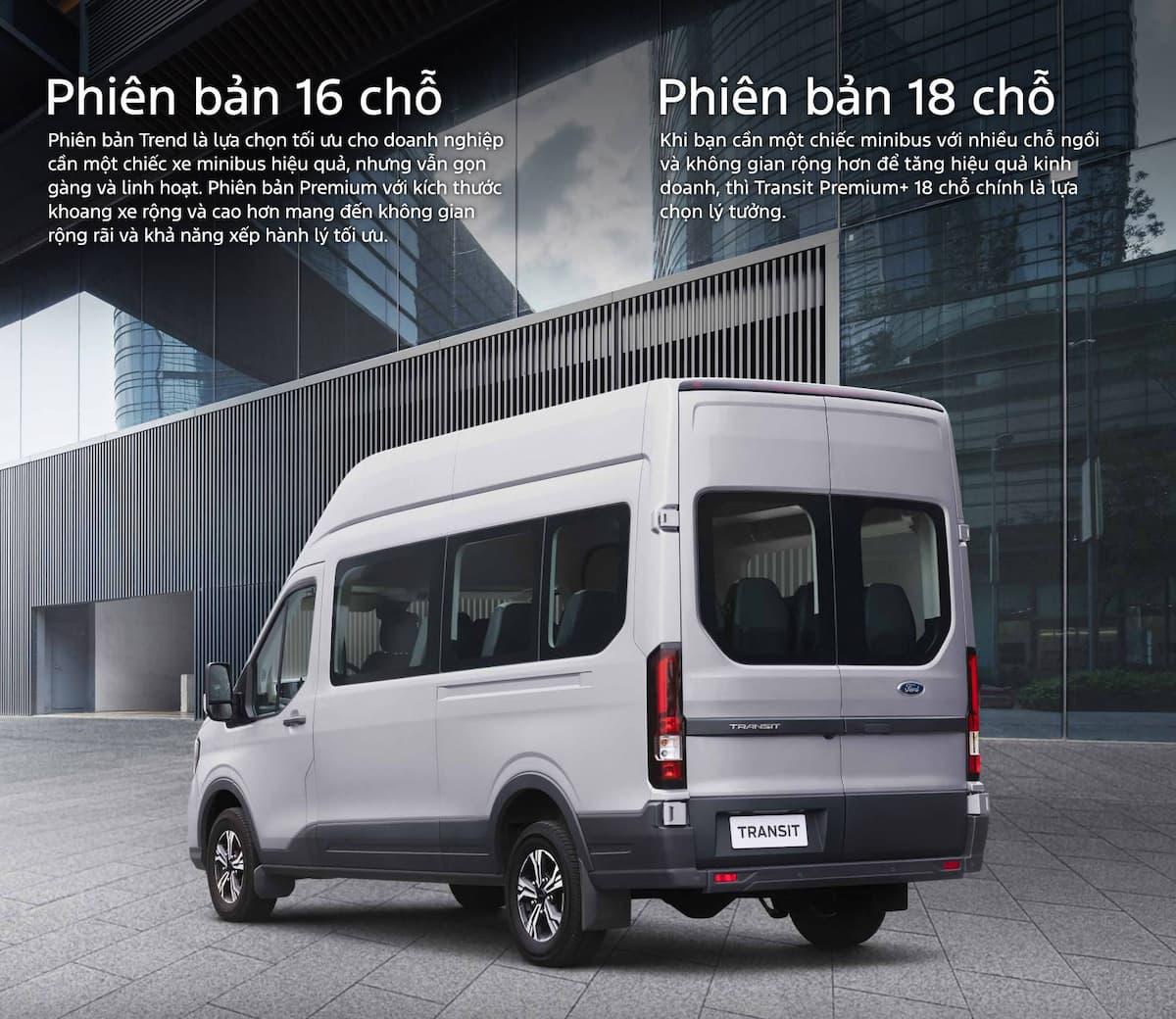 Transit phiên bản 16 va 18 chỗ